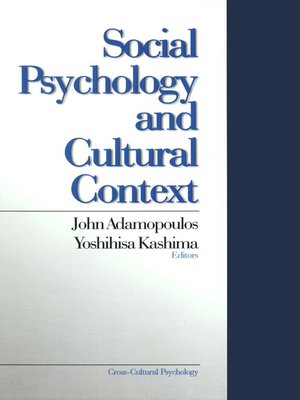 cover image of Social Psychology and Cultural Context